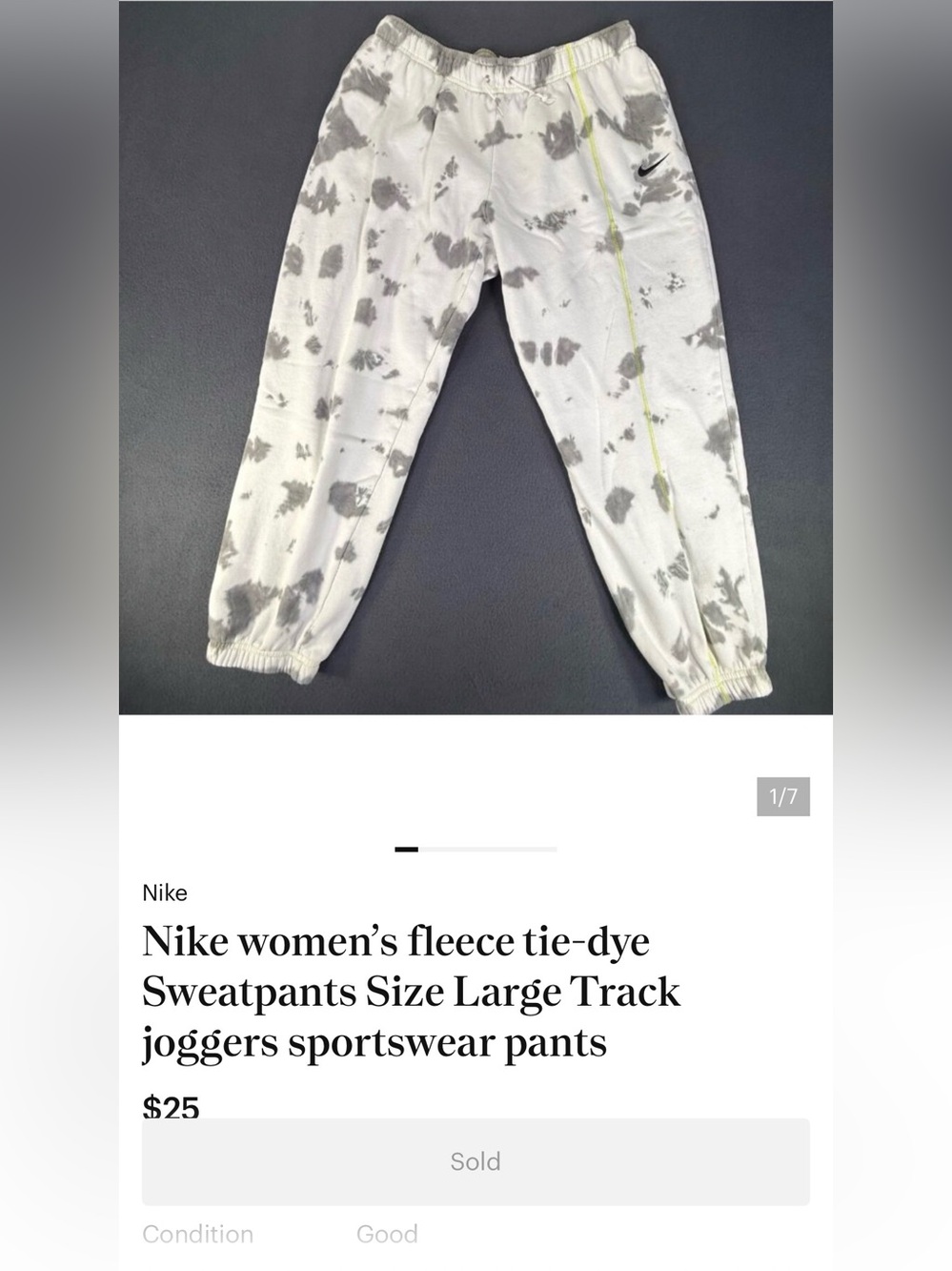 Bundle Nike  XL  DR2178-133 Fleece Lounge Swoosh/ size Large Tie dye joggers - Picture 3 of 10